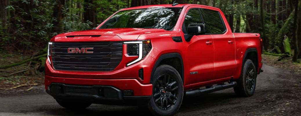 A front quarter view of the 2024 GMC Sierra 1500, which has excellent tech and safety features.