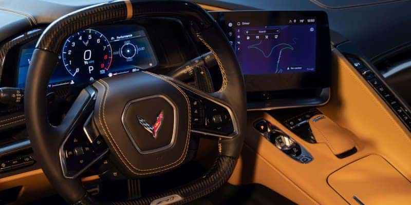 The controls and displays in the 2025 Chevy Corvette ZR1.