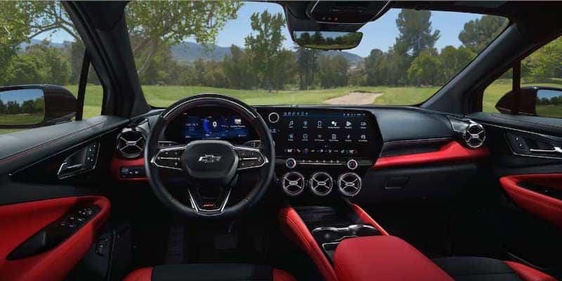 The controls and displays in the 2024 Chevy Blazer EV.
