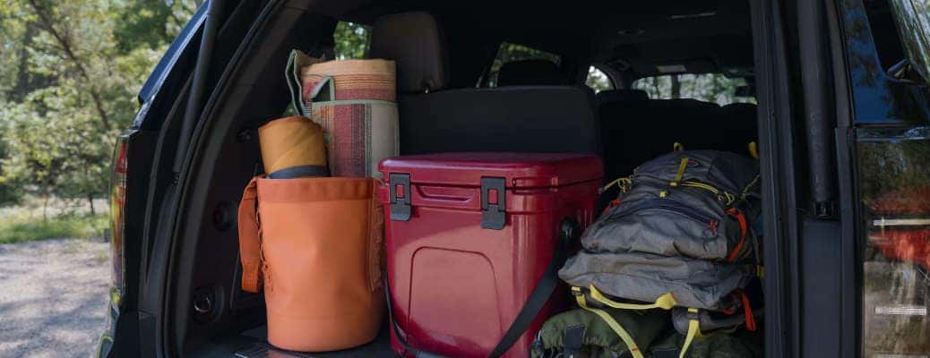 The massive cargo area of the 2025 Chevy Tahoe.