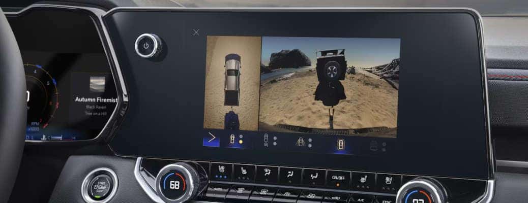 The rear trailer view camera in the 2025 Chevy Silverado 2500.