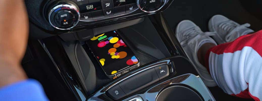 The wireless charging station in the 2025 Chevy Trax.