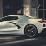 A side external view of the 2025 Chevy Corvette Stingray.