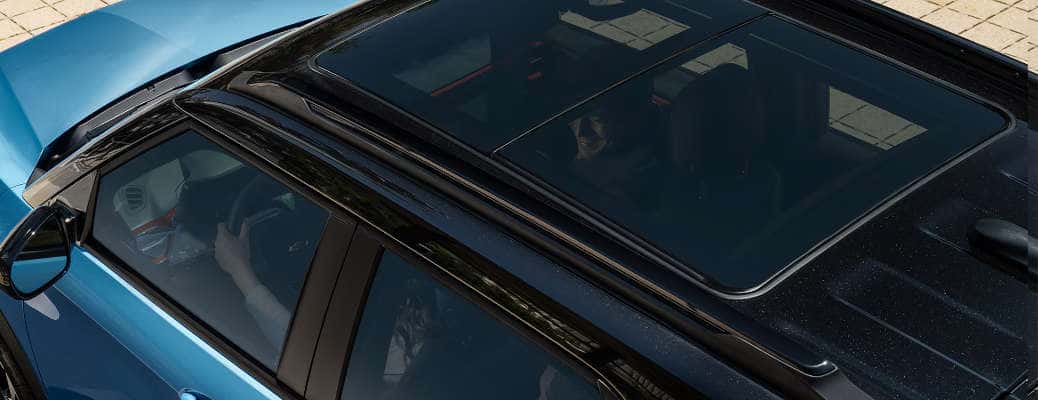 The panoramic sunroof available in the 2025 Chevy Trailblazer.
