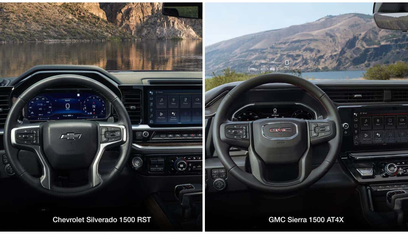 Chevrolet Silverado 1500 RST interior, GMC Sierra 1500 AT4X interior