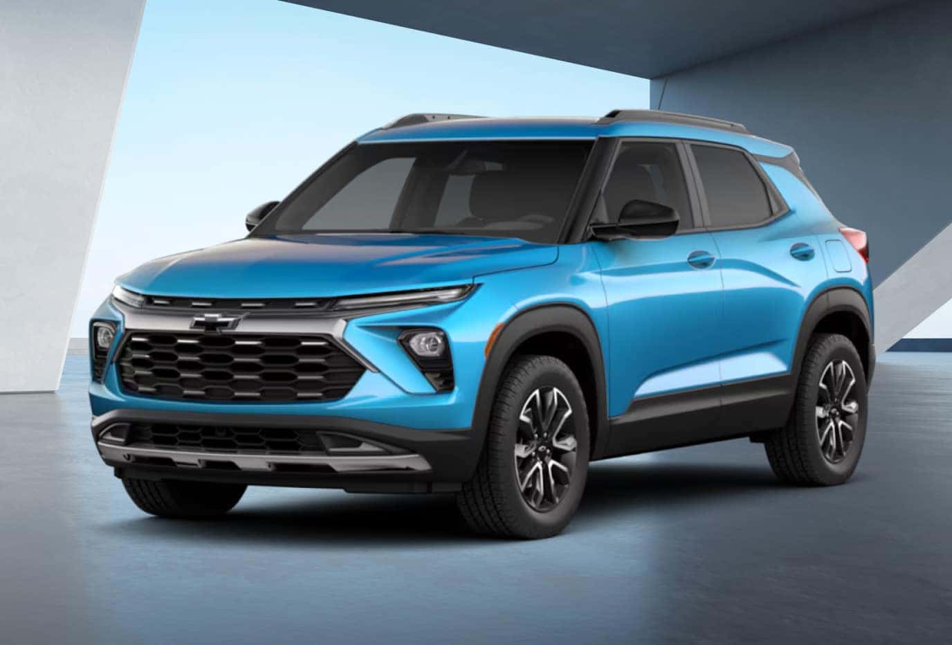 2025 Chevrolet Trailblazer ACTIV in Marina Blue Metallic displayed in a studio setting.