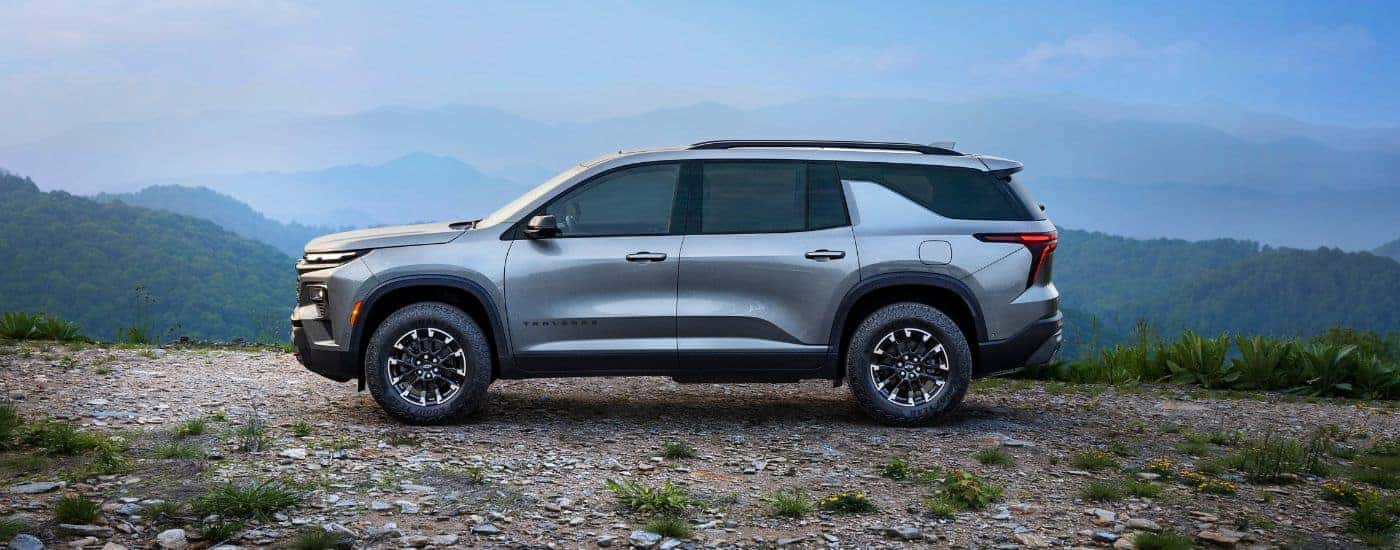 A silver used 2024 Chevy Traverse Z71 parked off-roaf