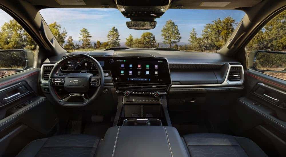 Black dash in a 2027 Chevy Silverado 1500.