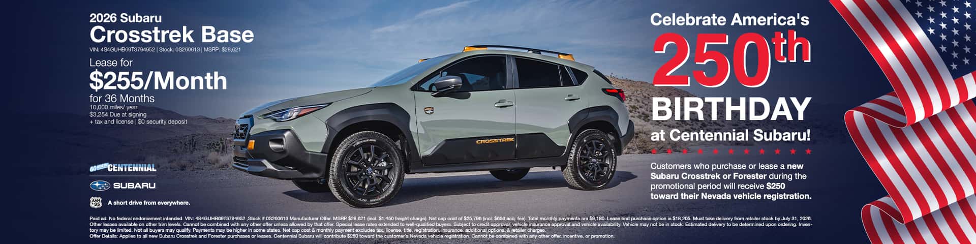 New 2026 Crosstrek Offer