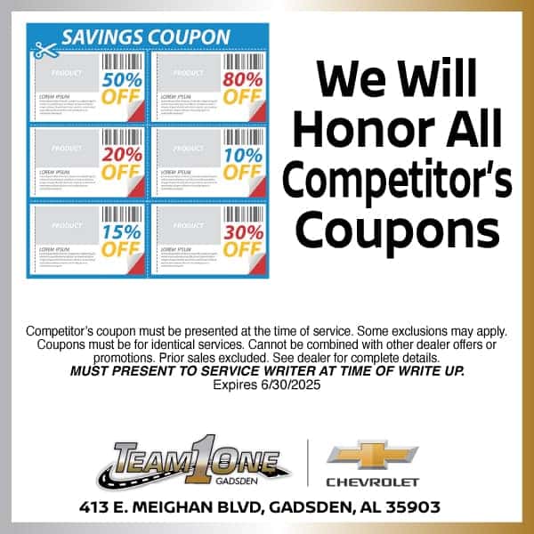 We Honor All Competitor Coupons