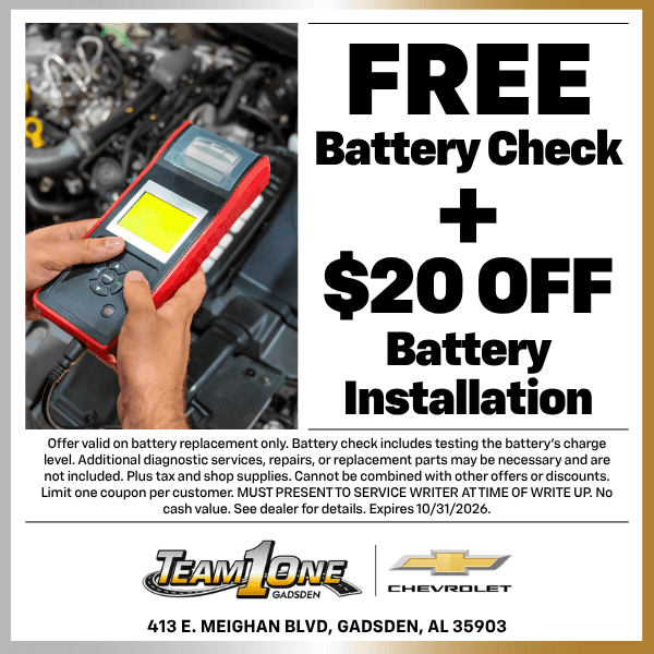 FREE Battery Check + $20 Off Installation