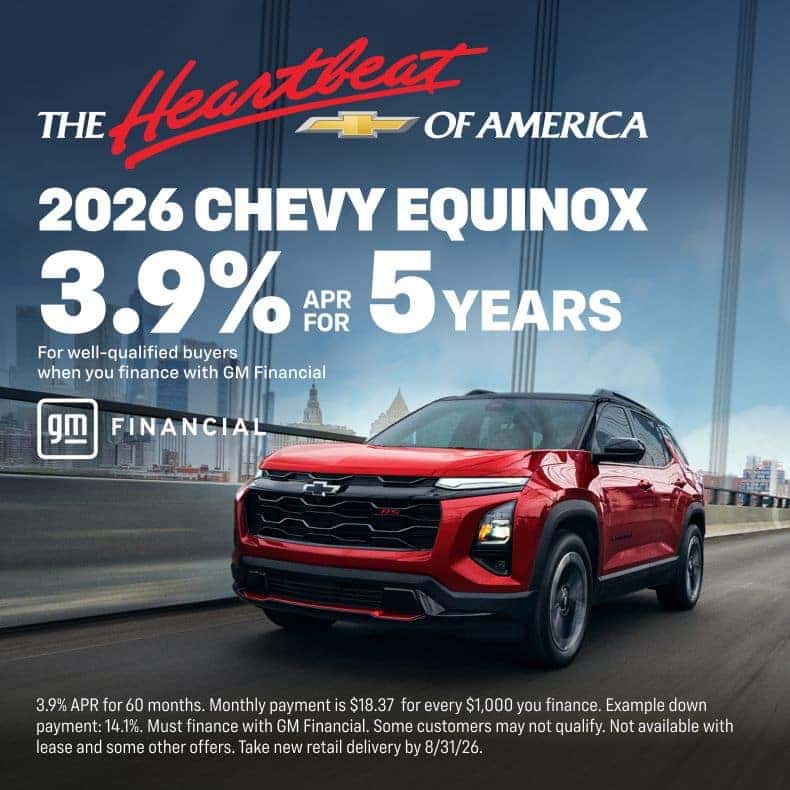 3.9% APR on the 2026 Chevrolet Equinox!