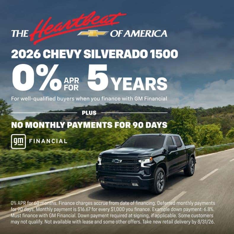 0% APR on the 2026 Chevy Silverado 1500!