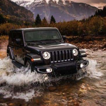 2019 Jeep Wrangler driving through water