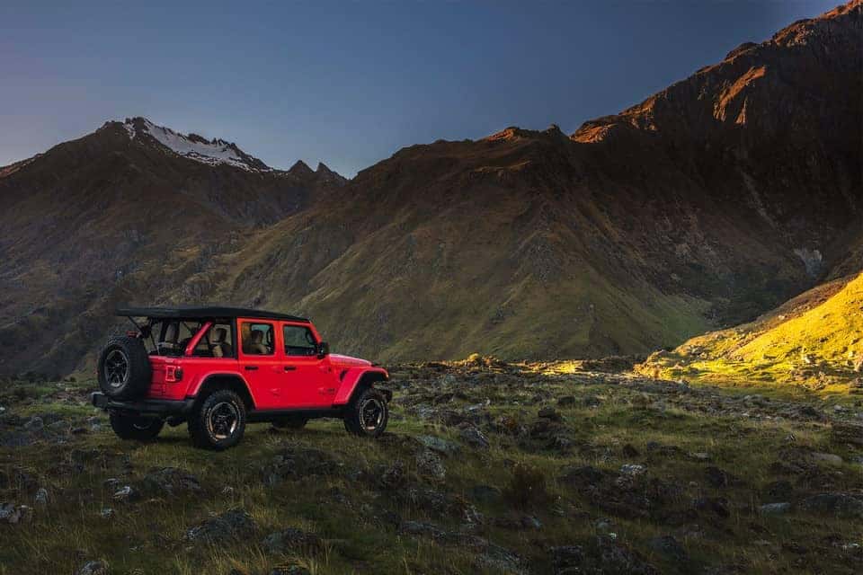 2019 Jeep Wrangler parked near mountains