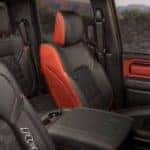 Red and black seats inside 2019 RAM 1500