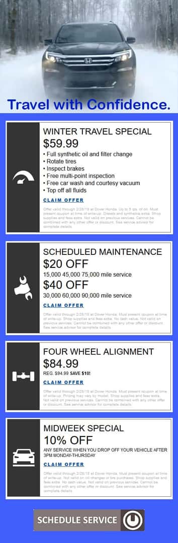 Honda service discounts coupons