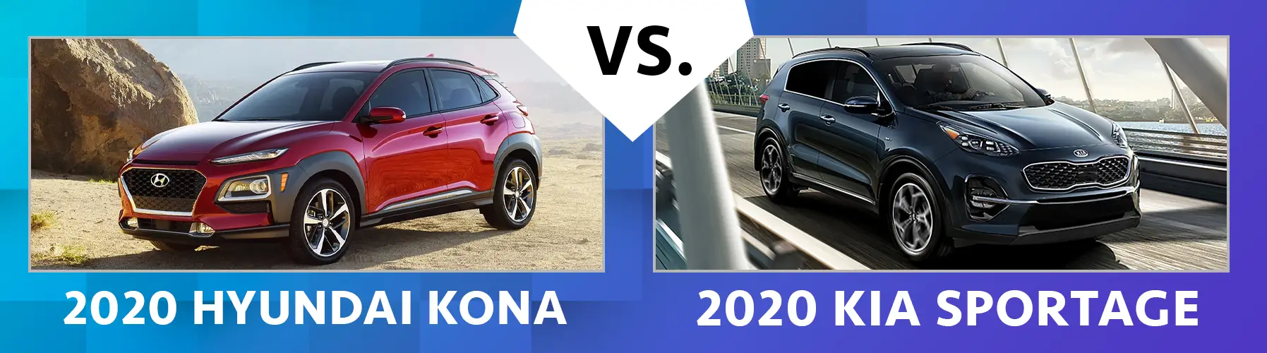 Contrast 2020 Hyundai Kona vs 2020 Kia Sportage