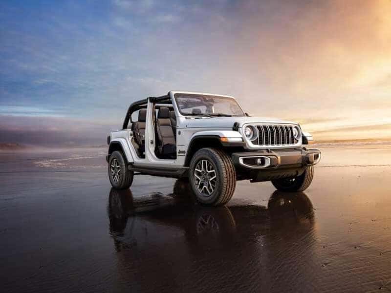 Jeep Wrangler SUV on dealership lot