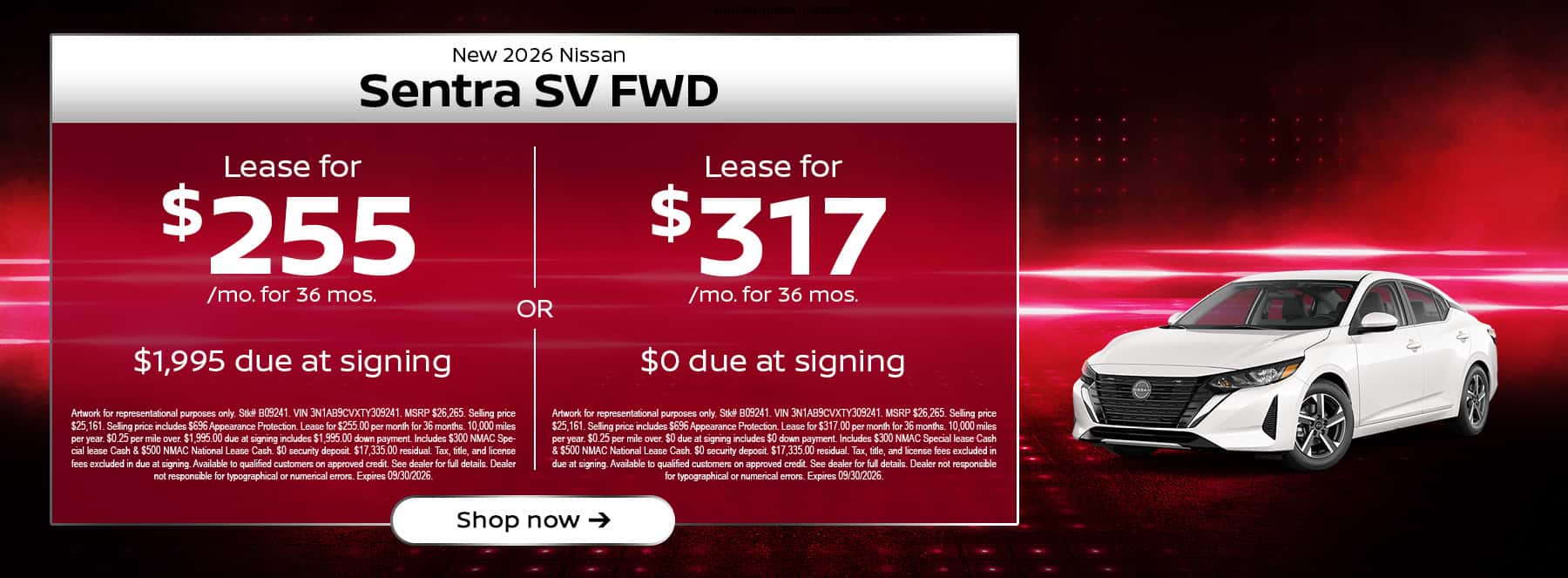 Sentra SV Offer