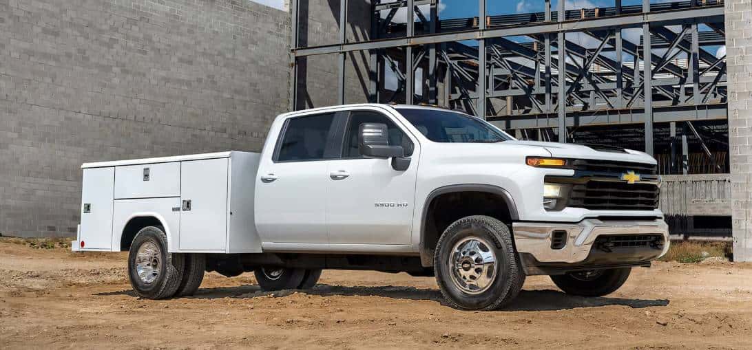Chevrolet Silverado 3500 HD work truck at construction site