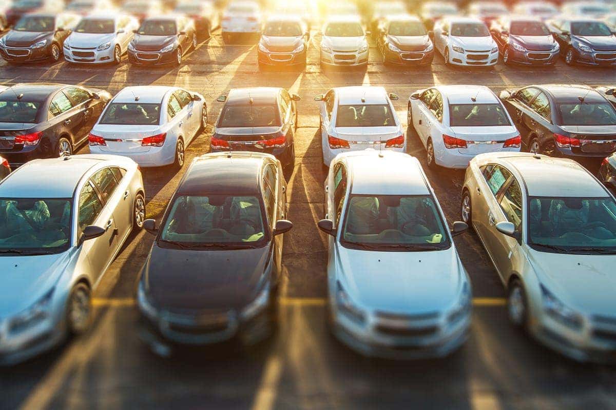 lots of cars parked on a lot