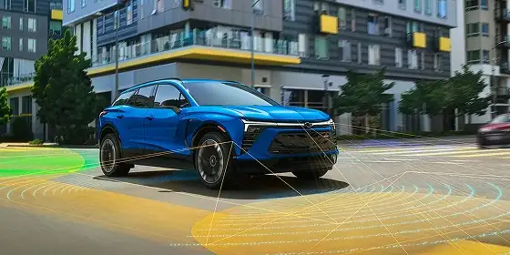 A demonstration of the Chevy Safety Assist features on the 2026 Blazer EV LT
