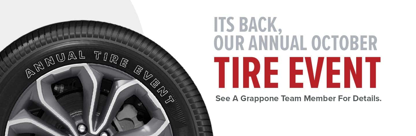 Its back, our annual tire event. See a grappone team member for details