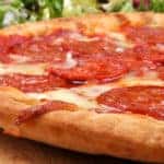 Home made italian pizza with pepperoni and cheese