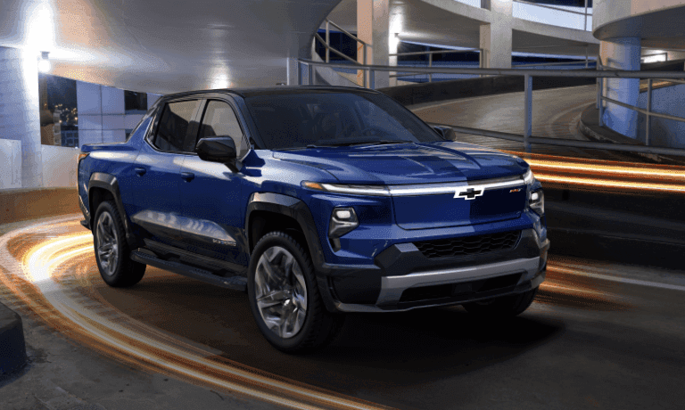2024 Chevy Silverado EV Exterior In Parking Garage Turn