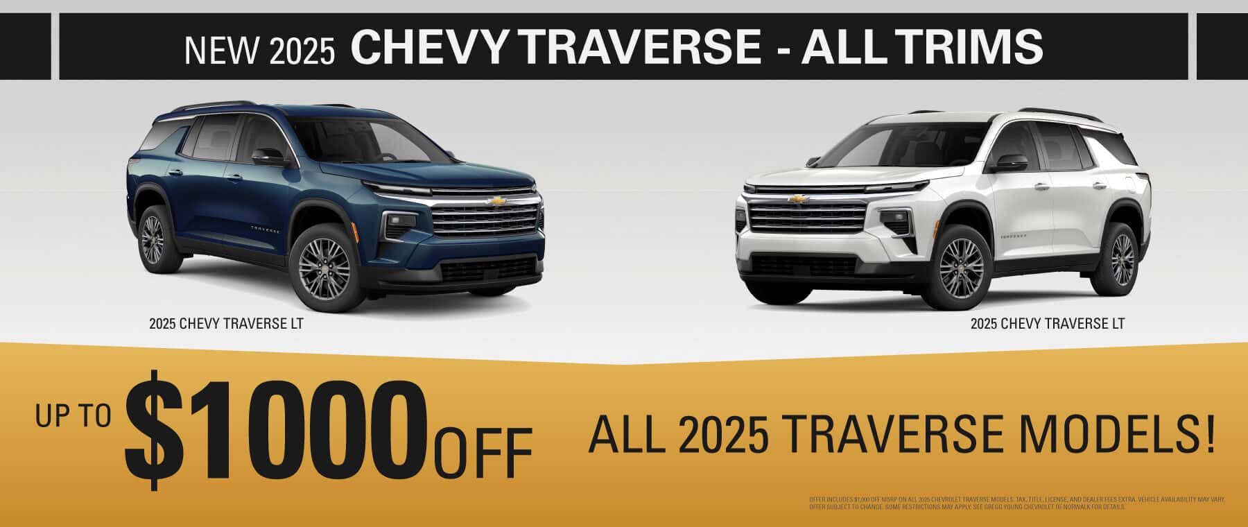 2025 CHEVROLET TRAVERSE $1000 off Traverses
