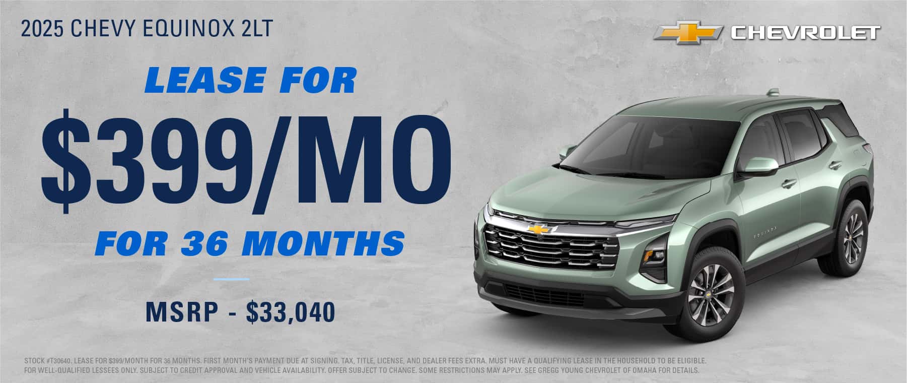 2025 CHEVROLET EQUINOX LEASE FOR $399 A MONTH FOR 36 MONTHS
