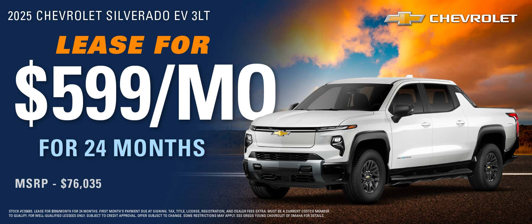 2025 CHEVROLET SILVERADO EV LEASE FOR $599 A MONTH FOR 24 MONTHS