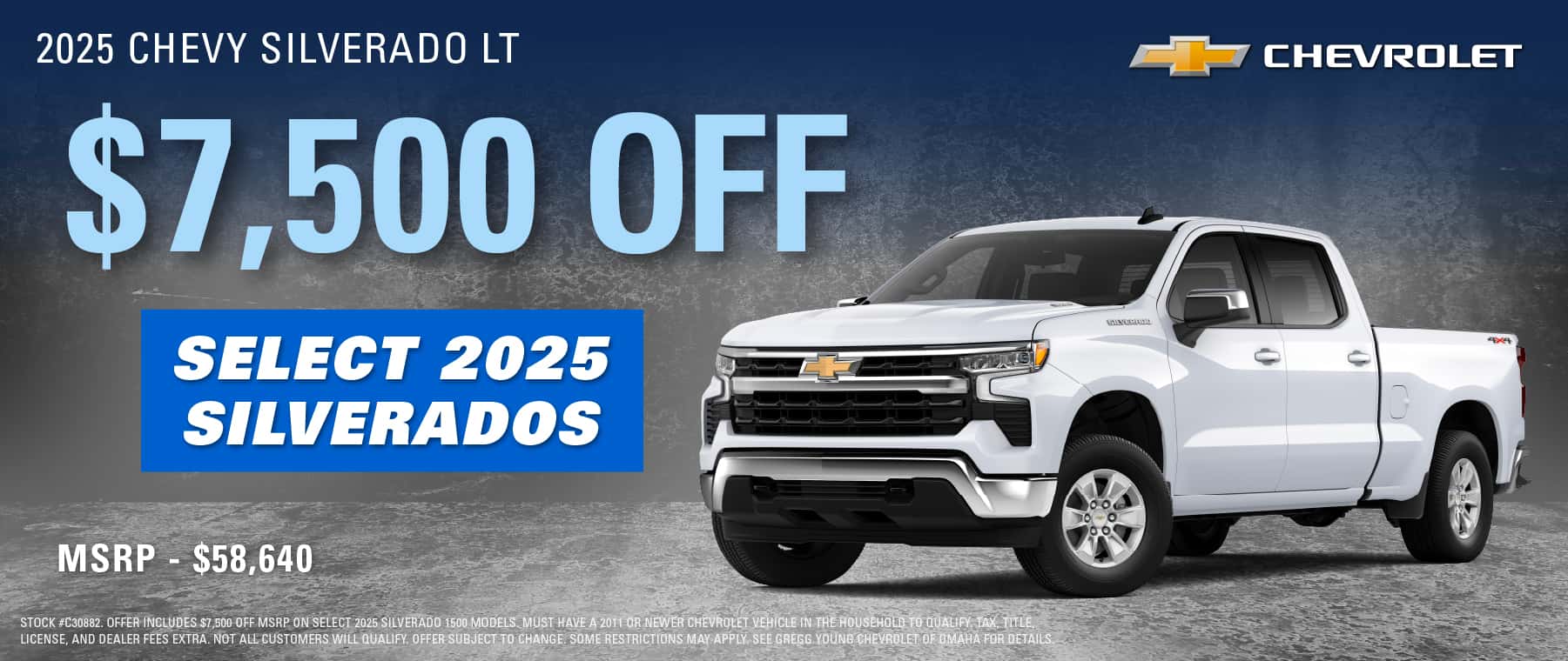 2025 CHEVROLET SILVERADO 1500 $7,500 OFF SELECT 2025 SILVERADO'S