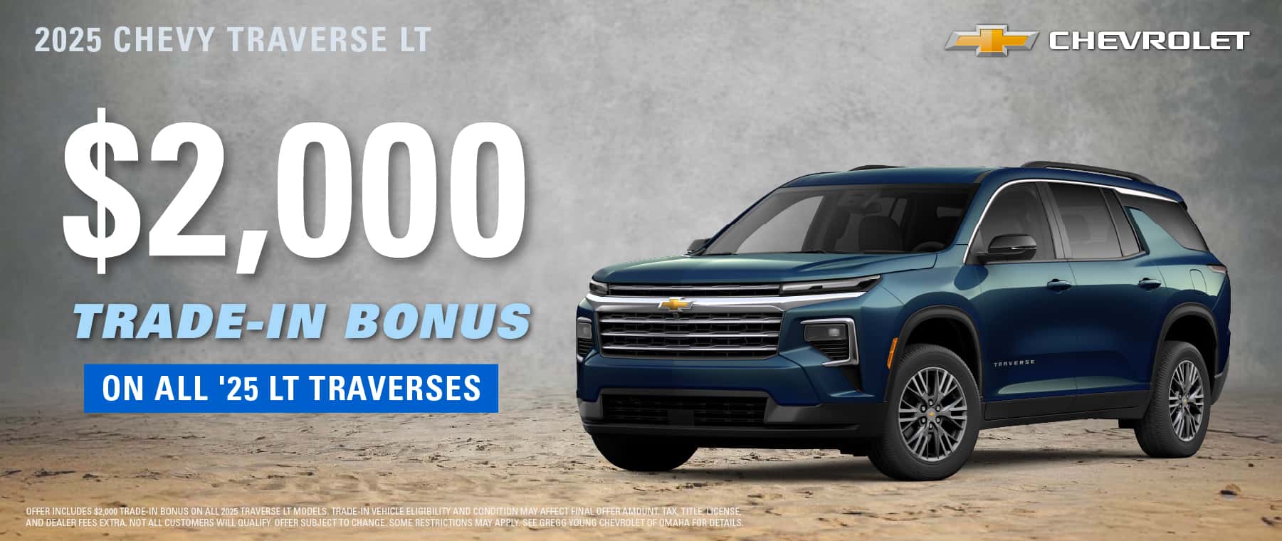 2025 CHEVROLET TRAVERSE $2000 TRADE IN BONUS ON ALL LT TRAVERSES