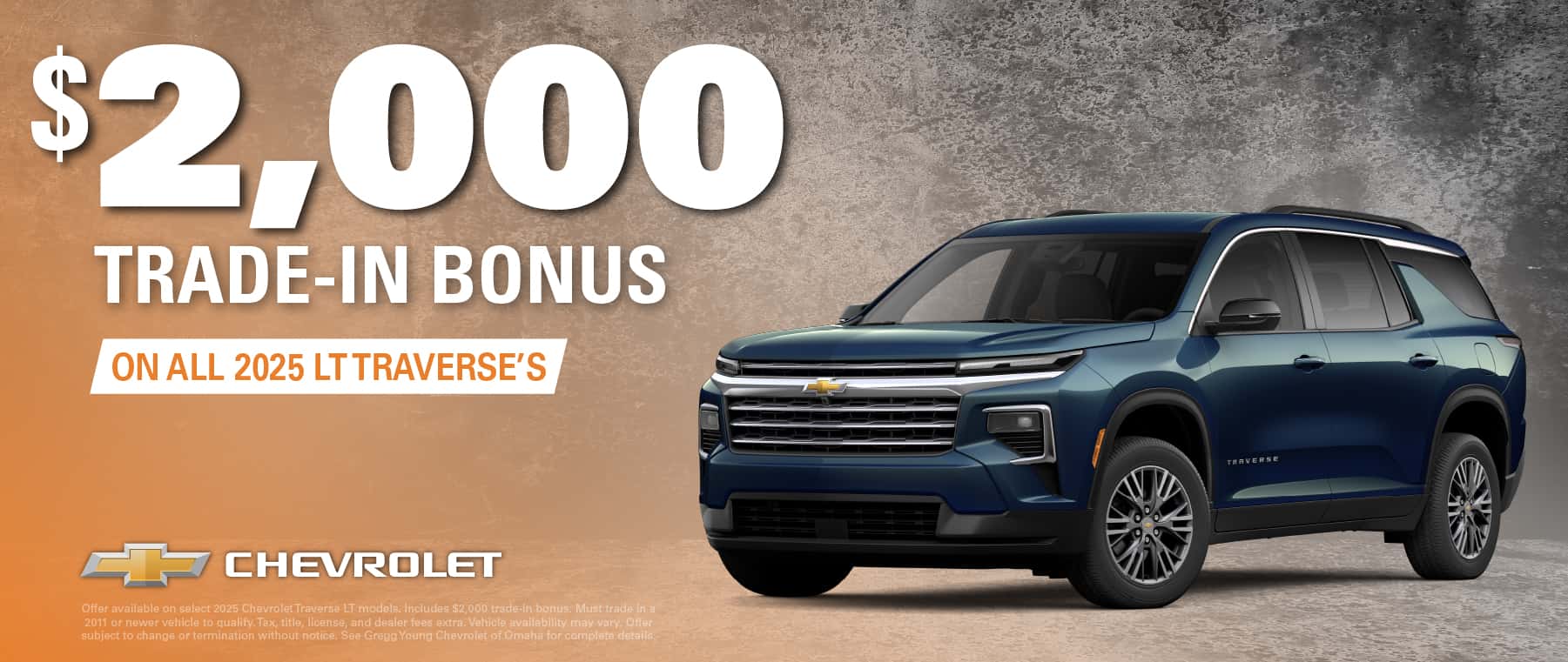 2025 CHEVROLET TRAVERSE $2000 TRADE-IN BONUS ON ALL 2025 LT TRAVERSES