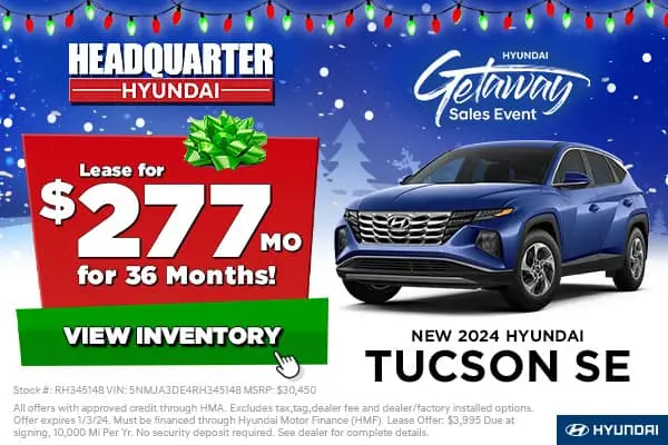 New 2024 Hyundai Tucson SE Lease Special | Headquarter Hyundai