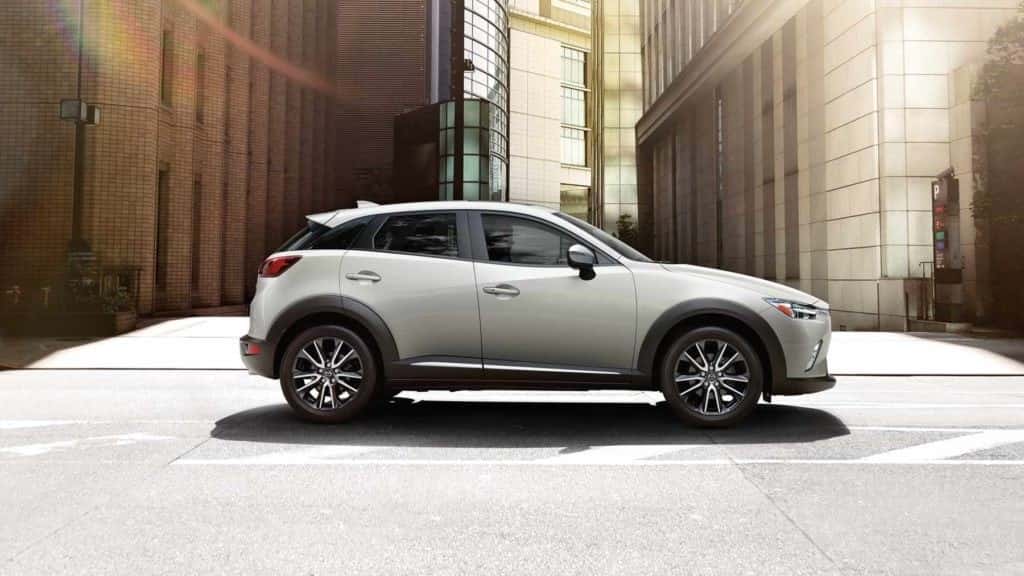 2017 Mazda CX-3 driving through the city streets
