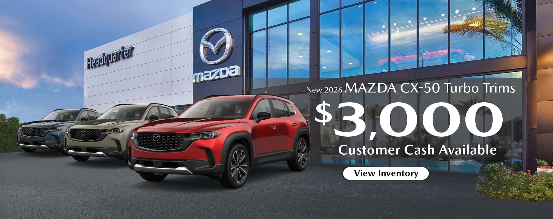 New 2026 Mazda CX-50 Turbo Trims $3,000 Customer Cash Available