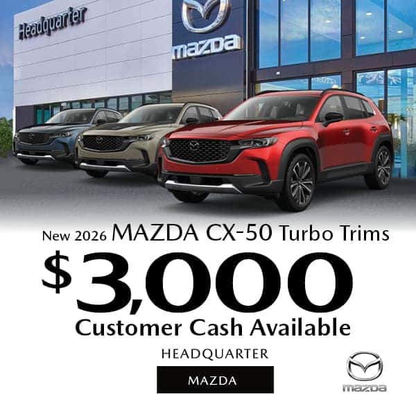 New 2026 Mazda CX-50 Turbo Trims  $3,000 Customer Cash Available