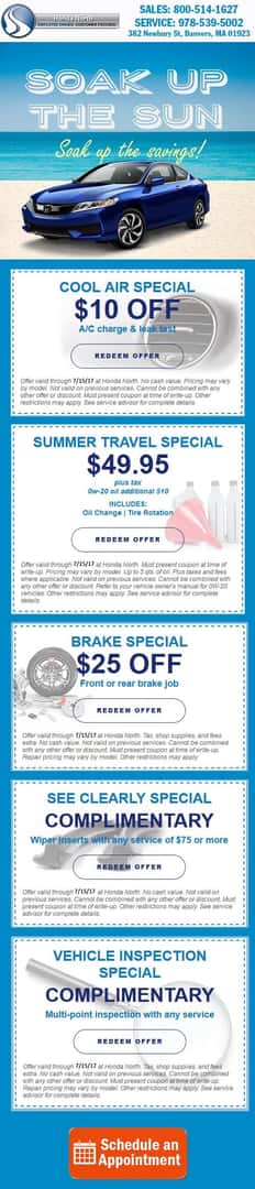 Honda repair coupons