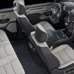 overhead view of tan Ram 1500 interior