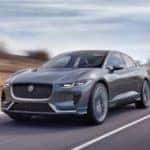 All new all electric SUV Jaguar I pace driving shot