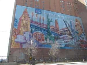 Mural on the exterior of the Cleveland Museum of Art Building in Cleveland, OH.