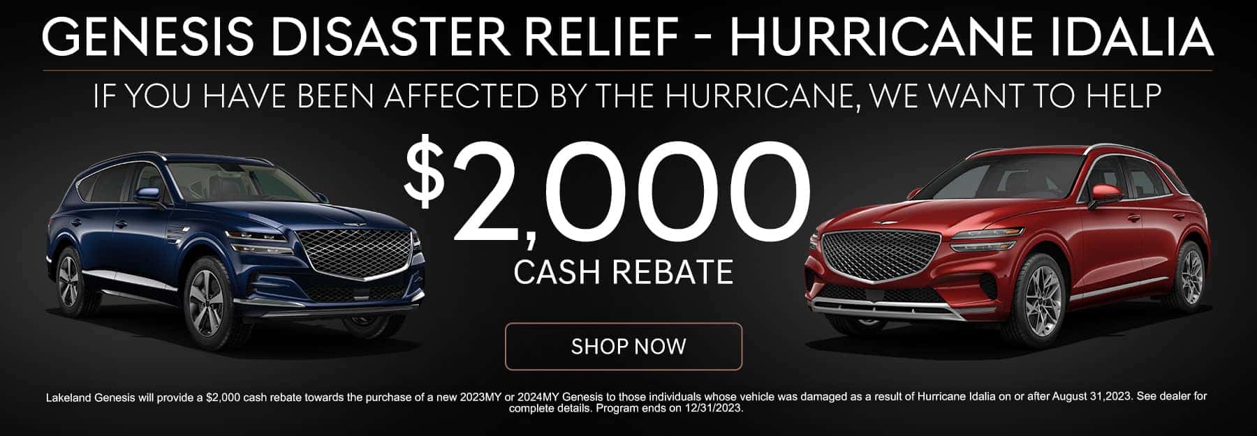 Hurricane Relief Cash Rebate $2000
