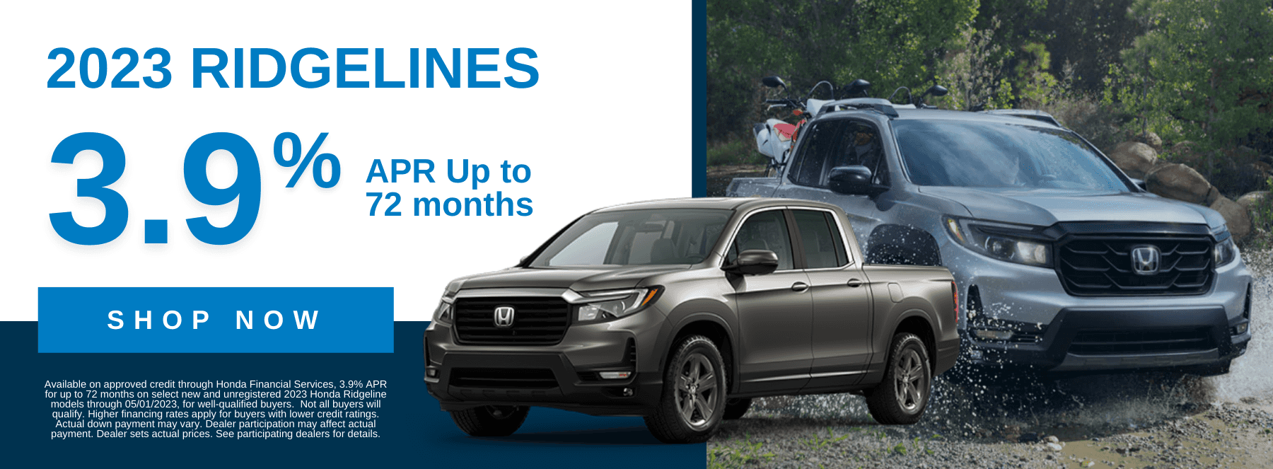 3.9 for 72 months 2023 Ridgeline