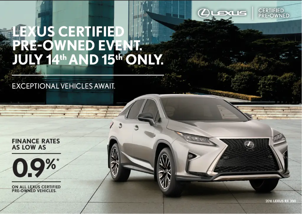 Lexus Certified Pre Owned Rates