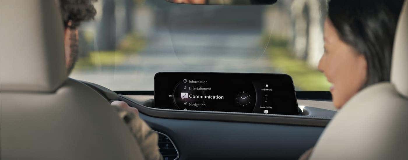 Infotainment display on a 2025 Mazda CX-30 for sale near Coventry