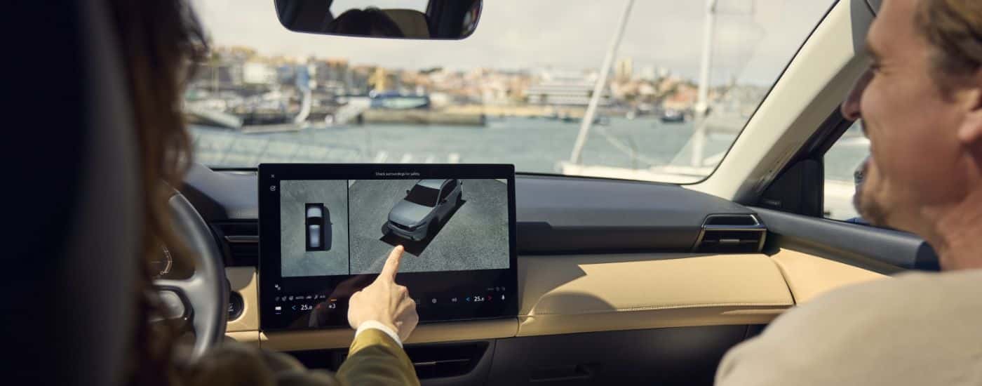 Interior view of a 2026 Mazda CX-5 showing infotainment system.