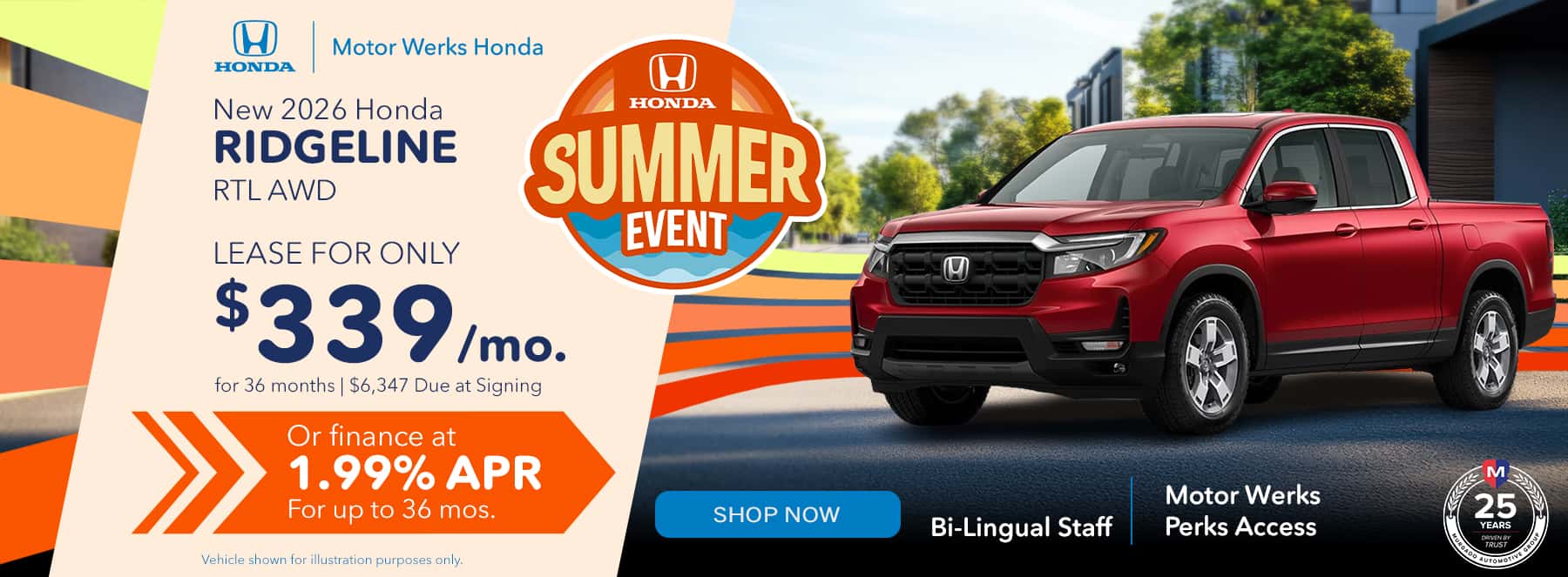 2026 Honda Ridgeline RTL AWD at Motor Werks Honda in Barrington